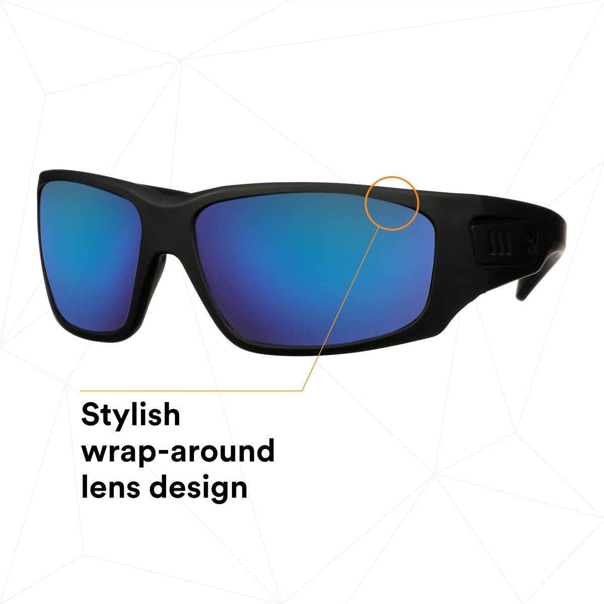 3M MXE1029AF-BLK 1000 Series Safety Glasses, Black Frame, Blue-Violet Mirror Lens, Anti-Fog Anti-Scratch Coating (7100222270) - (20 Pack) - 3