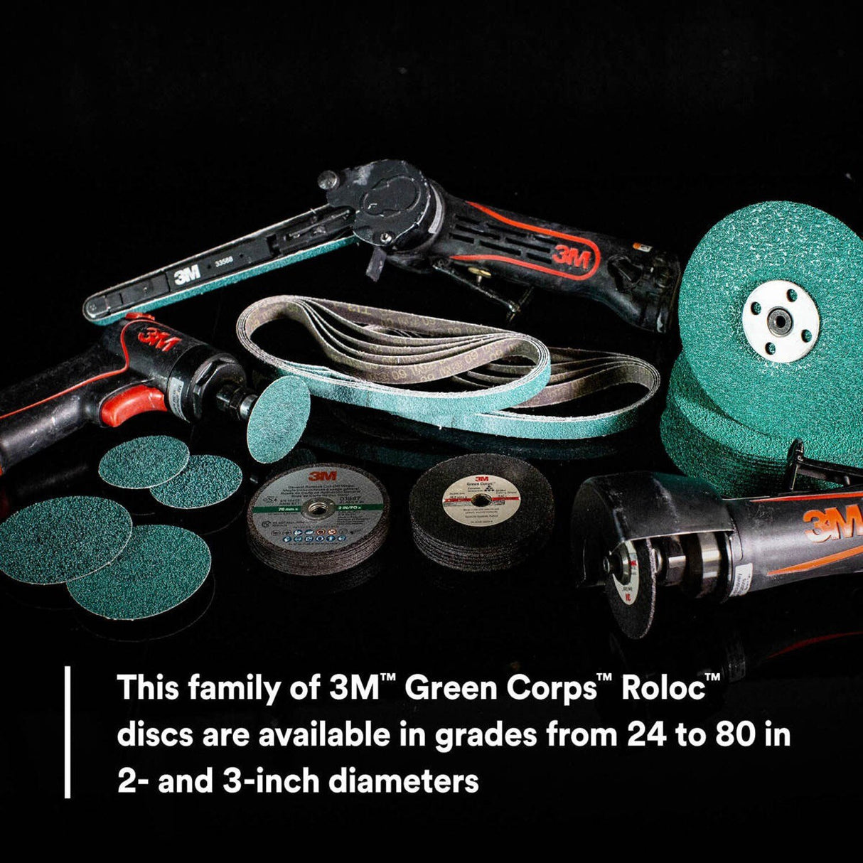 3M 36525 Green Corps Roloc Abrasive Disc, 40 Grit, Green, 2 in (7100226311) (250 Pack) - 6