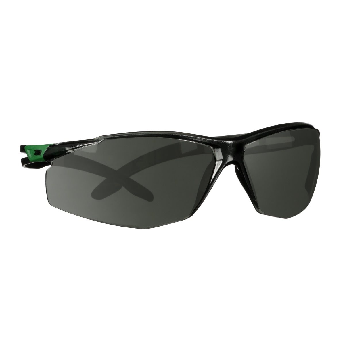 3M SF530AF-GRN SecureFit 500 Series Safety Glasses ANSI Z87 Impact Rated IR 3.0 Gray Anti Fog Anti Scratch Lens Black Green Frame (7100239086) - (20 Pack) - 3