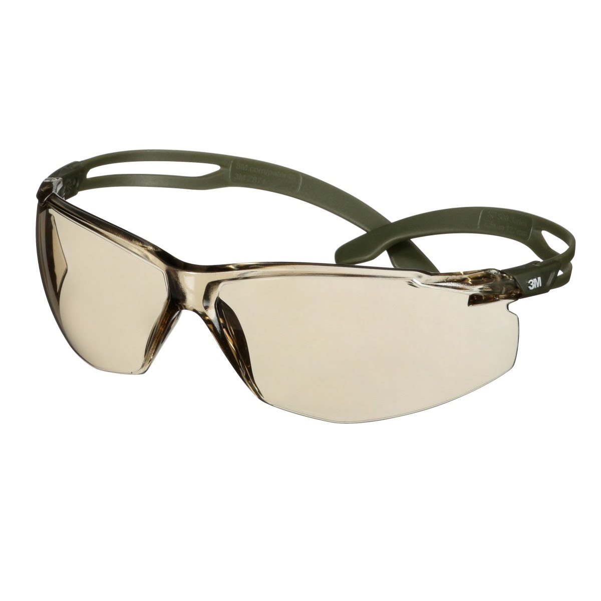 3M SecureFit 500 Series Safety Glasses, Scotchgard Anti Fog Coating, Anti Scratch, Light Brown Lens, Olive Frame, ANSI Z87.1-2020 (SF528SGAF-DGR) (7100239191) - (20Pack) - 5