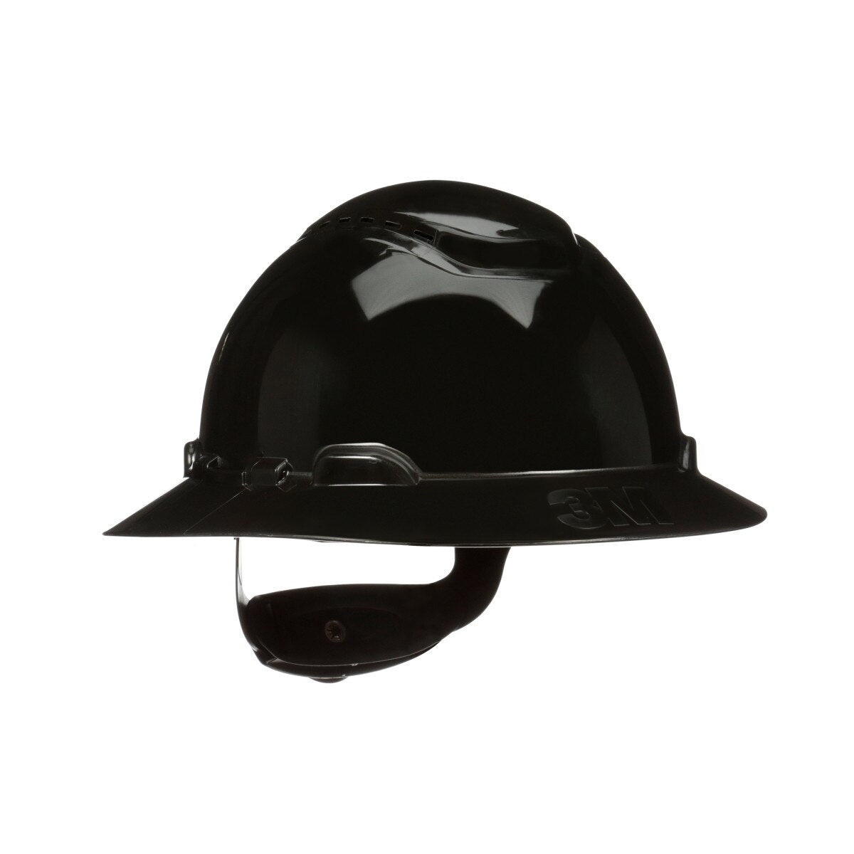 3M H-812SFV-UV SecureFit Full Brim Hard Hat, Black, Vented, 4-Point Pressure Diffusion Ratchet Suspension with UVicator Sensor (7100240040) - (20 Pack)