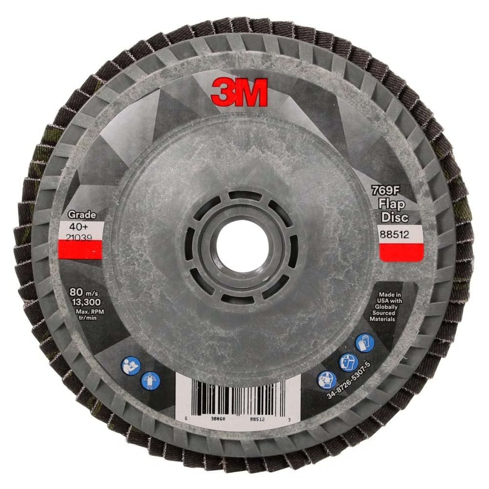 3M 769F Flap Disc 40+ YF-weight T27 Quick Change 4-1/2 in x 5/8 in-11 (7100242989)