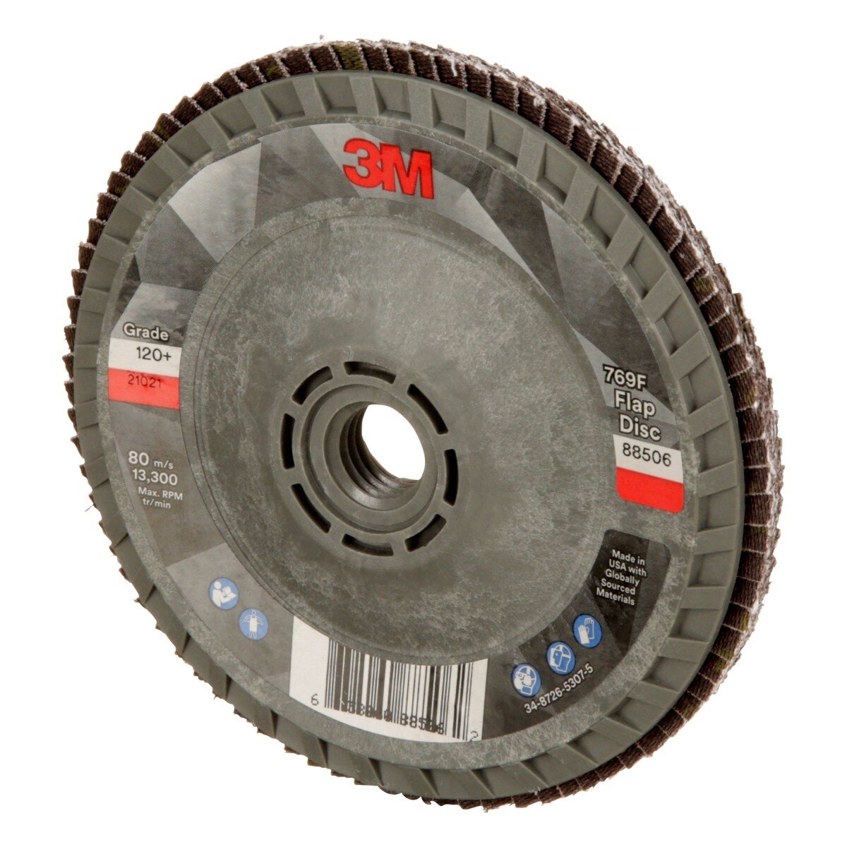 3M 769F Flap Disc, T29 Quick Change, Precision Shaped Ceramic, 120+, Purple, 4-1/2 in x 5/8 in-11 (7100242990) - (10Pack) - 4