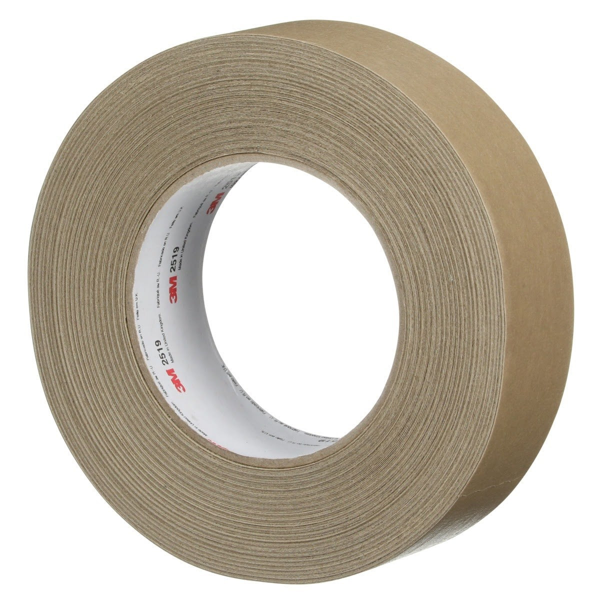 3M 2519 High Performance Flatback Tape, Tan, 36 mm x 55 m (7100243697) (24 Pack) - 3