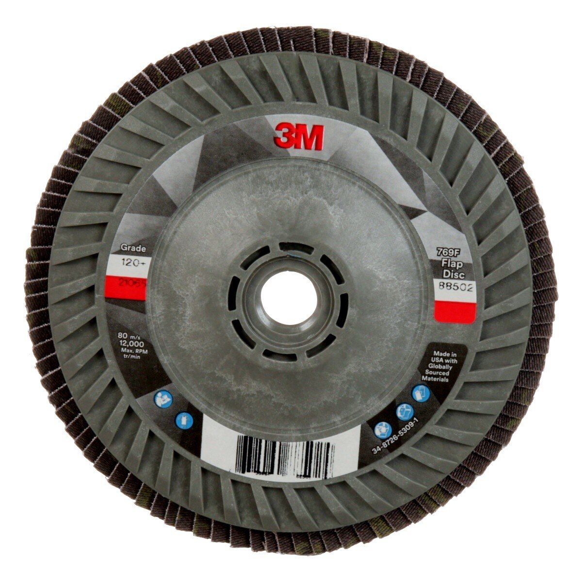 3M 769F Flap Disc, T27 Quick Change, Threaded 5 in x 5/8 in-11, Precision Shaped Ceramic, 120+, Purple (7100243781) - (10 Pack)