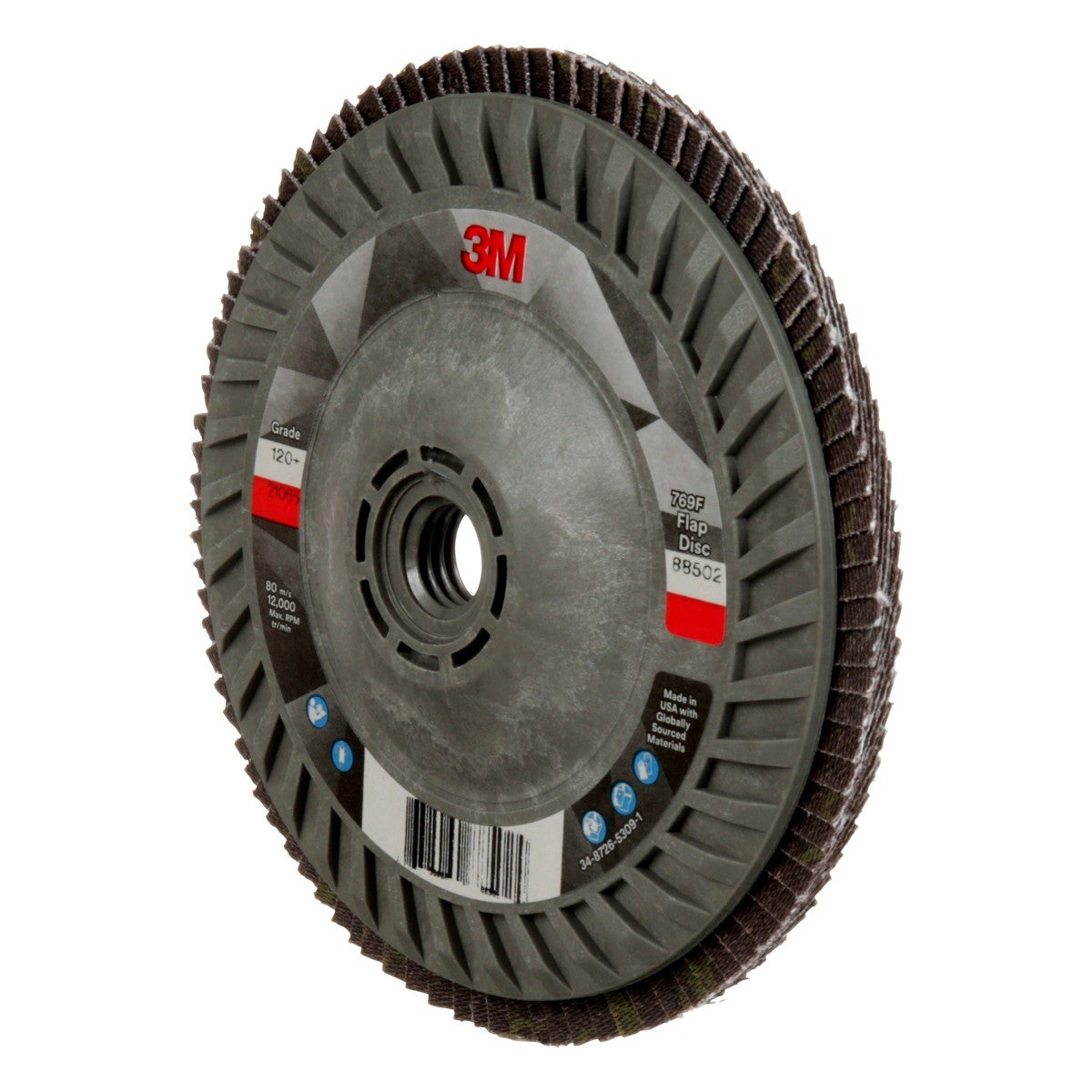 3M 769F Flap Disc, T27 Quick Change, Threaded 5 in x 5/8 in-11, Precision Shaped Ceramic, 120+, Purple (7100243781) - (10 Pack) - 4