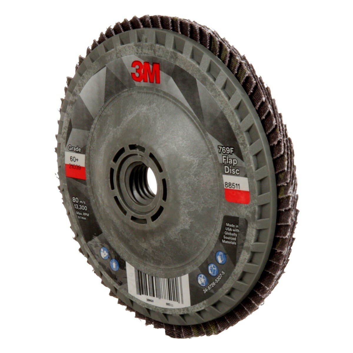 3M 769F Flap Disc T27 Quick Change 60 Plus Precision Shaped Ceramic Purple 4-1/2 in x 5/8 in-11 (7100243877) - (10 Pack) - 5