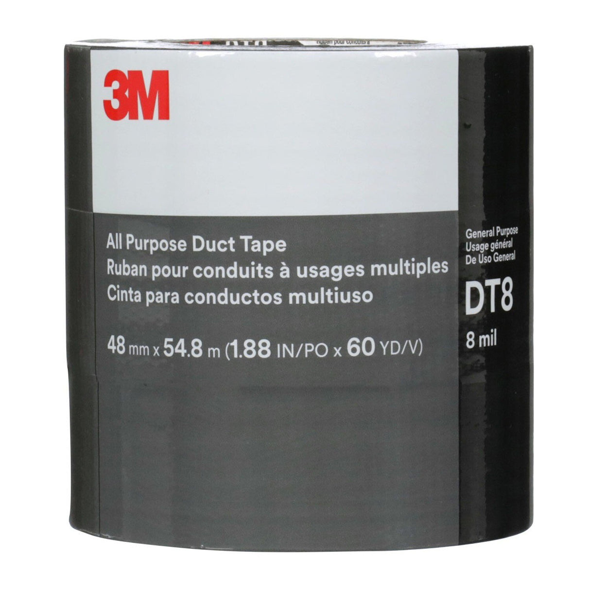 3M DT8 All Purpose Duct Tape, Silver, 1-7/8 in x 60 yd, 8 mil (7100253423) (24 Pack) - 2