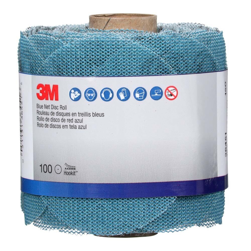 3M 36451 Blue Net Disc Roll , 3 in, 150+ Grade, Best in Class, Virtually Dust-Free, Abrasive Sheet Roll (7100254369) - (8Pack) - 2