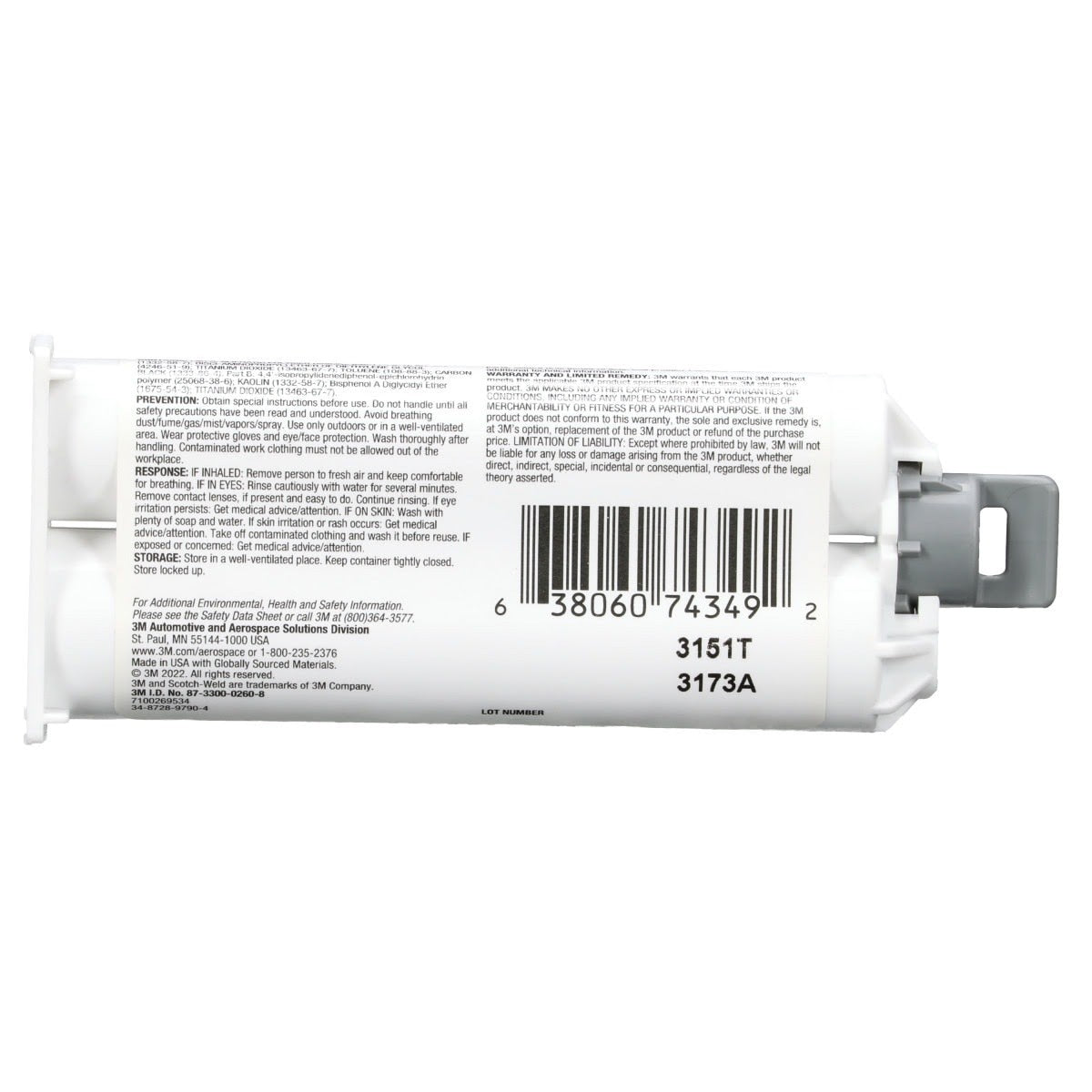 3M 2216 DP2216 Scotch-Weld Epoxy Adhesive DP, Gray, 41.5 mL Duo-Pak (7100262036) - (12Pack) - 5
