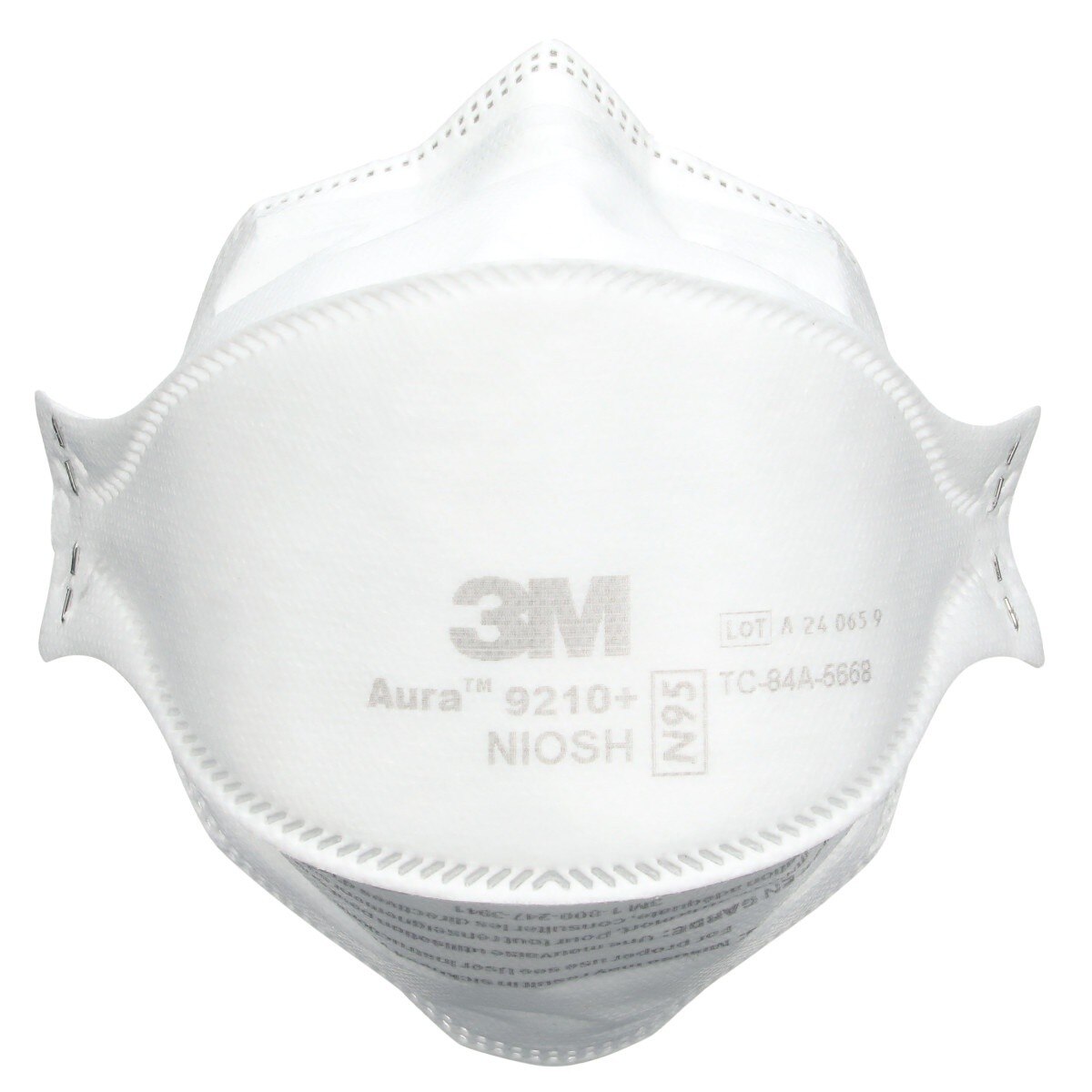 3M 37192 Aura Particulate Respirator 9210+, N95 Disposable Individually Wrapped Flat Fold, White (7100266132) (240 Pack)