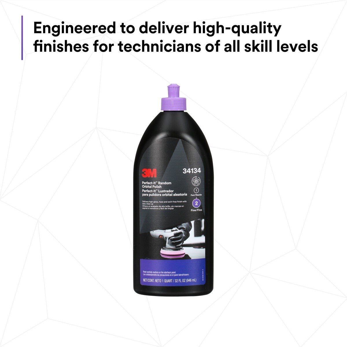 3M Perfect-It Random Orbital Polish, Fine, Purple, 1 Quart (32 fl oz/946 mL) for Automotive Buffing and Polishing (34134) (7100270075) - (6Pack) - 8