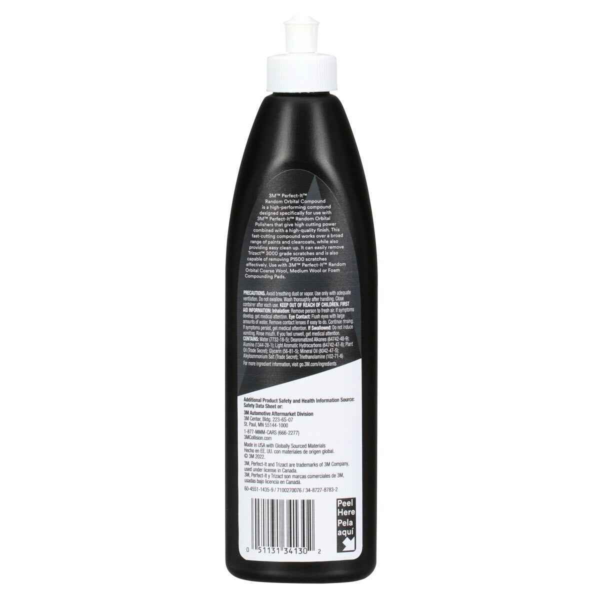 3M Perfect-It Random Orbital Compound, Fast Cutting Automotive Buffing and Polishing Compound, White, 1 Pint 16 fl oz (34130) (7100270076) - (6Pack) - 3