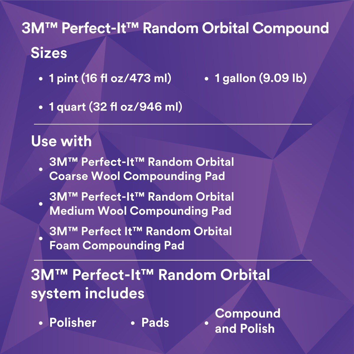 3M Perfect-It Random Orbital Compound, Fast Cutting Automotive Buffing and Polishing Compound, White, 1 Pint 16 fl oz (34130) (7100270076) - (6Pack) - 7
