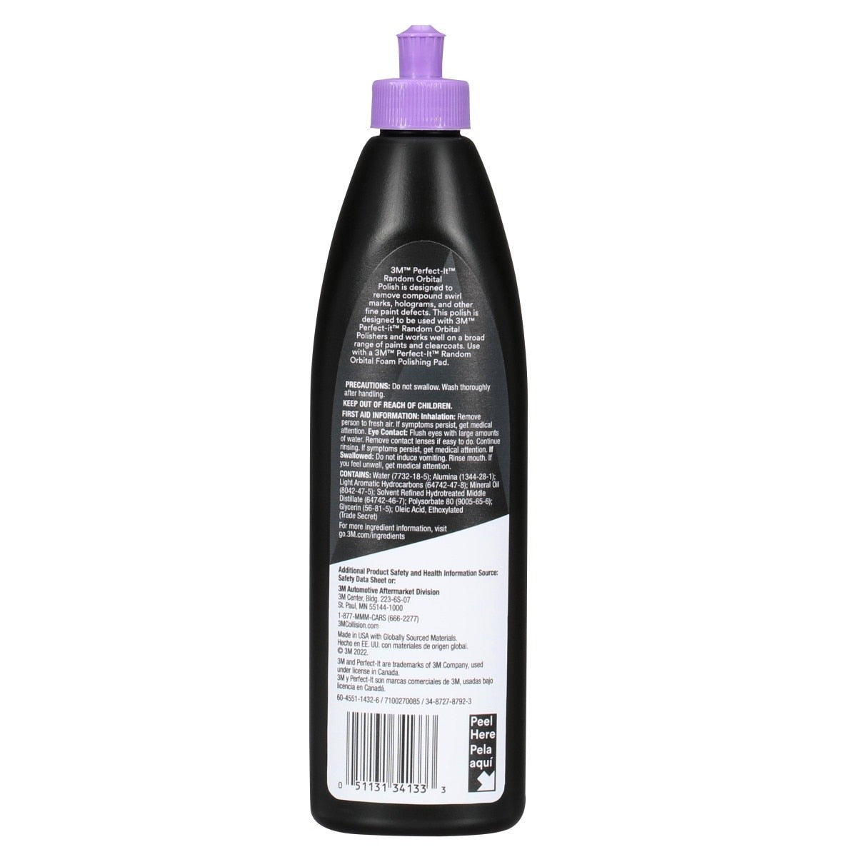 3M 34133 Random Orbital Polish, Purple, 1 Pint (16 fl oz/473 mL), Fast Cutting Polisher for Automotive Buffing and Polishing, High Gloss Finish (7100270085) - (6 Pack) - 4