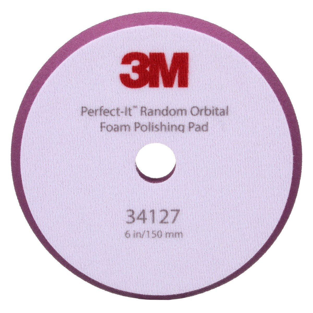 3M 34127 Hookit Random Orbital Foam Polishing Pad, Fine, Purple, 6 in 150 mm (7100276852) (12 Pack) - 2
