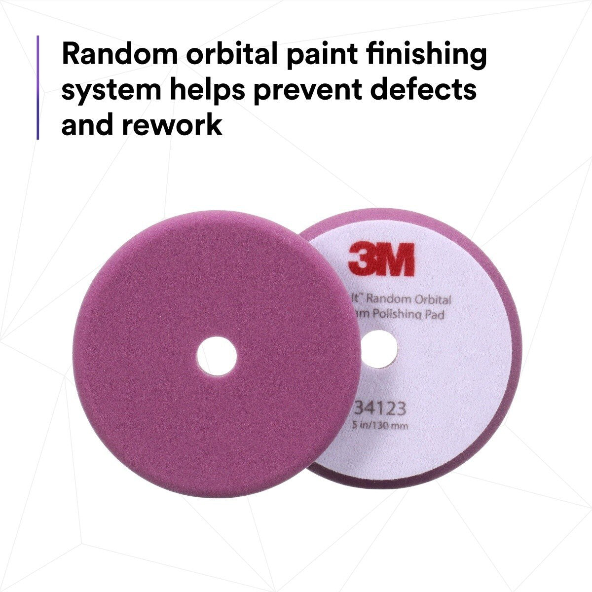 3M 34123 Hookit Random Orbital Foam Polishing Pad, Fine, Purple, 5 in 130 mm, for Automotive Compounding and Polishing (7100277203) (12 Pack) - 8
