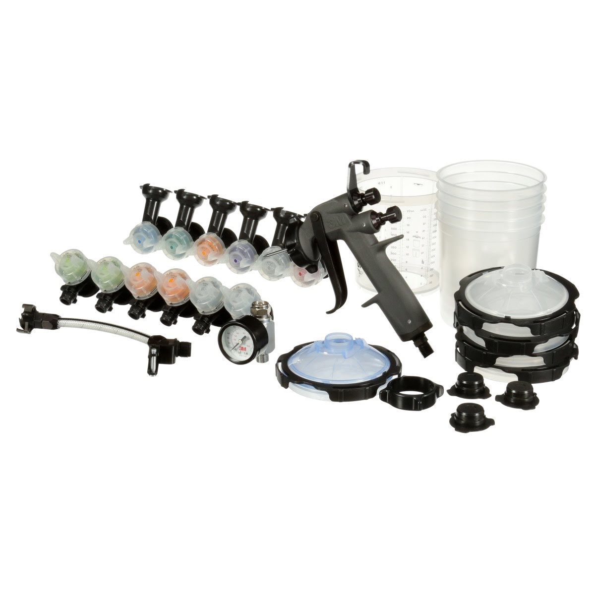 3M PPS Performance Industrial Spray Gun Starter Kit with PPS Series 2.0 22 oz Cup System, 12 Replaceable Nozzles, Whip Hose, Air Control Valve (26878) (7100283739) - (2Pack) - 2