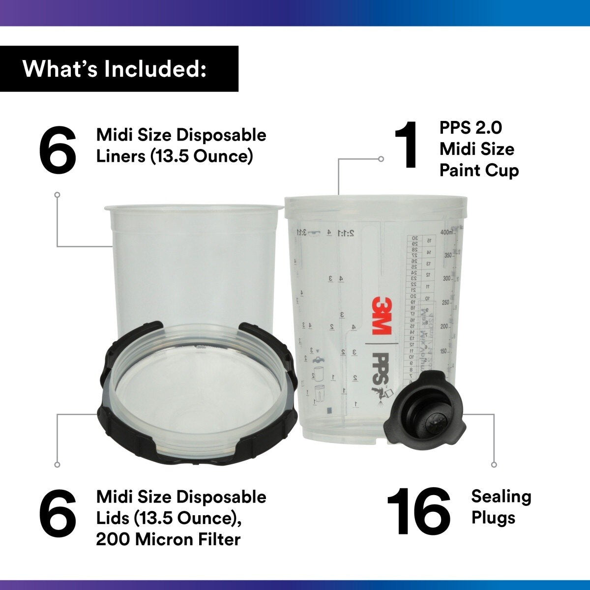 3M PPS Series 2.0 Starter Kit, Midi 13.5 fl oz 400 mL, 200 Micron Filter (26170) (7100287079) (29 Pieces) - (2Pack) - 2