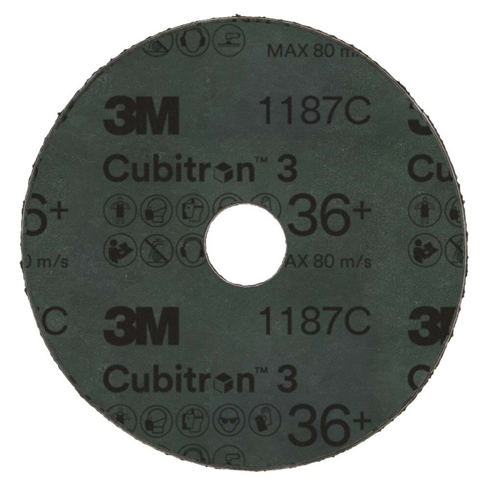3M 1187C Cubitron 3 Fibre Disc , 36+, 4-1/2 in x 7/8 in, Die 450E (7100309788) (100 Pack) - 2