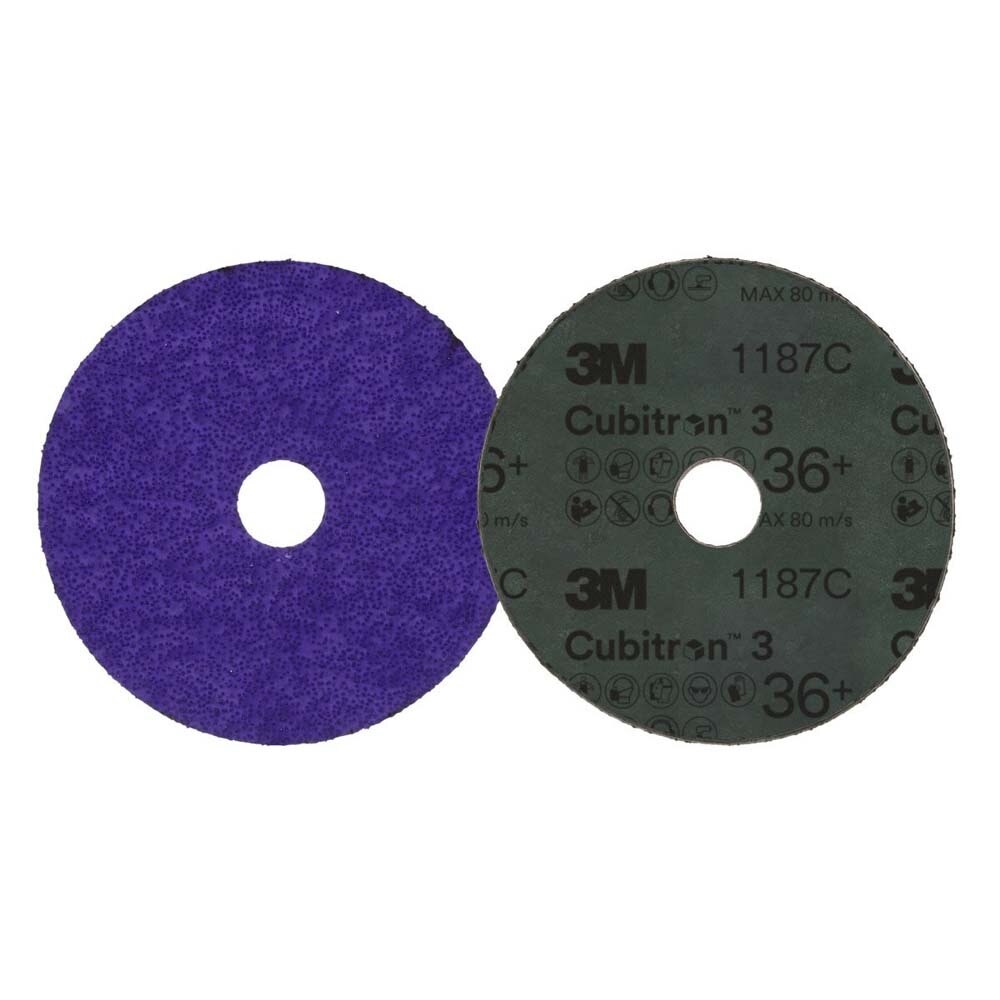 3M 1187C Cubitron 3 Fibre Disc , 36+, 4-1/2 in x 7/8 in, Die 450E (7100309788) (100 Pack) - 5