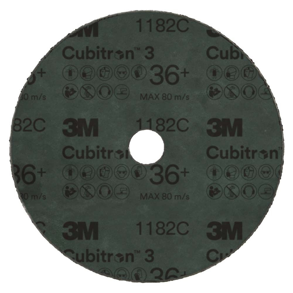 3M 1182C Cubitron 3 Fibre Disc , 36+, 7 in x 7/8 in, Die 700BB, Reduce Changeout, Productivity, Use on Mild or Carbon Steel, for Beveling, Heavy Grinding, Weld Removal, Flame Cut Smoothing (7100309904) (25 Pack) - 2