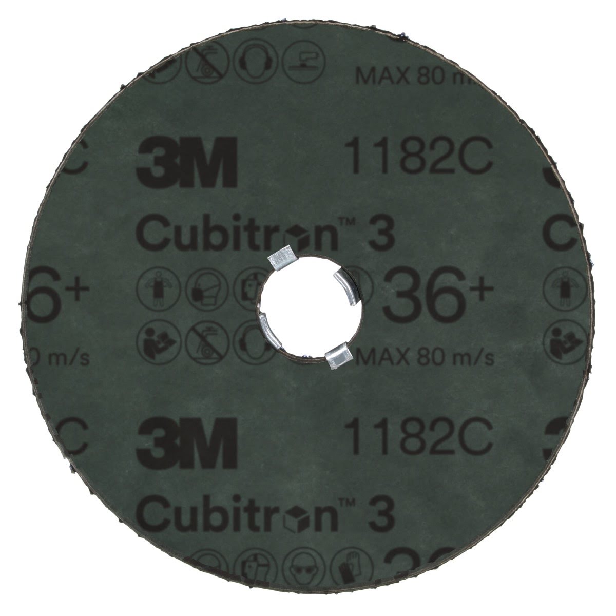 3M 1182C Cubitron Fibre Disc, GL Quick Change, G450E, Precision Shaped Ceramic, 36+, Purple, 4-1/2 in (7100310730) (100 Pack) - 4