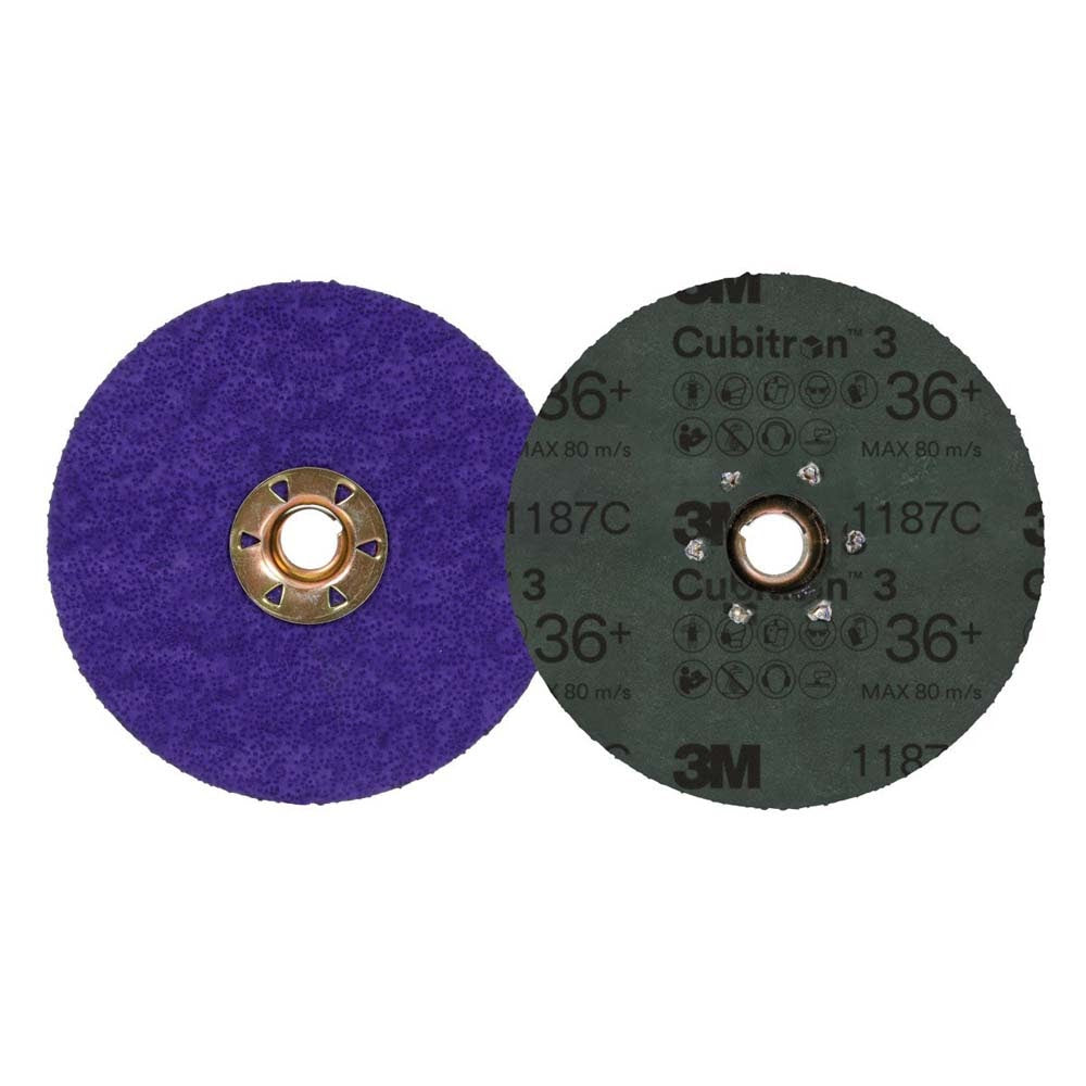 3M 1187C Cubitron 3 Fibre Disc , 36+, TN Quick Change, 5 in, Die 500P, Bag (7100310731) (100 Pack) - 3