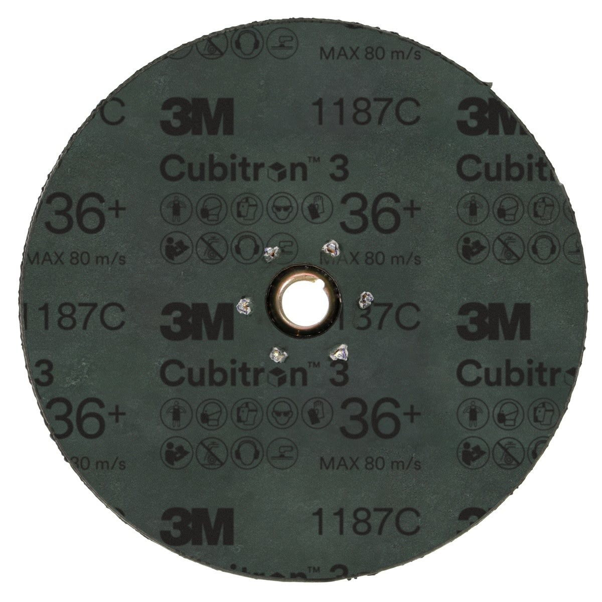 3M 1187C Cubitron 3 Fibre Disc, TN Quick Change, 36+, Purple, 7 in (7100310732) (100 Pack) - 2