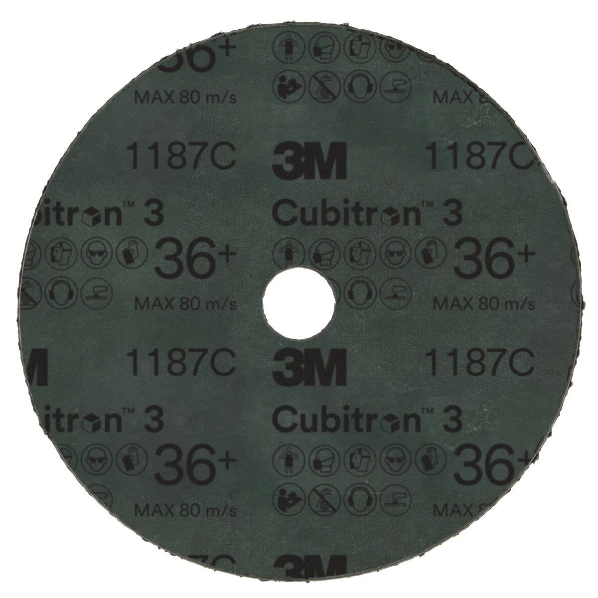 3M 1187C Cubitron Fibre Disc, 36+, Purple, 9-1/8 in x 7/8 in Center Hole (7100310792) (100 Pack) - 3