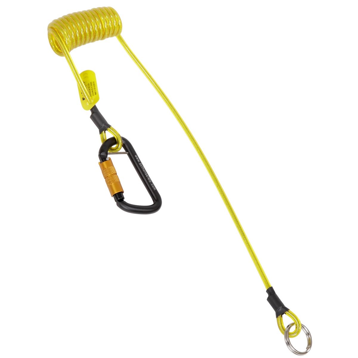 3M 1500066 DBI-SALA Hook2Quick Ring Coil Tool Tether with Tail 2 lb Capacity Black Yellow 3-62 in (7100312707) (10 Pack)