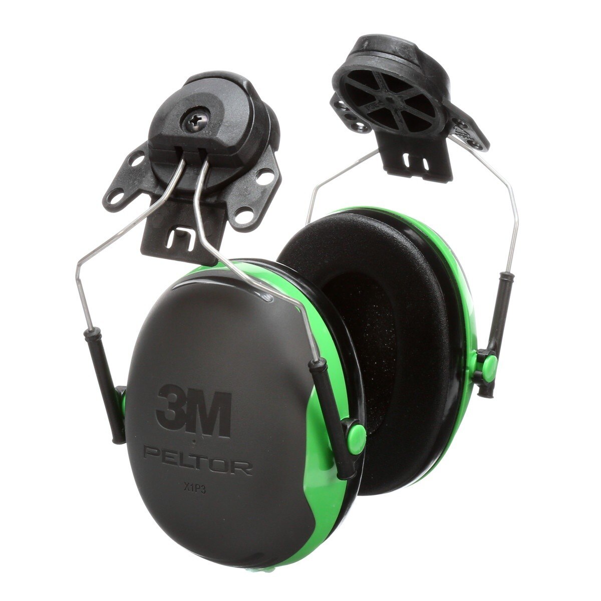3M X1P3E PELTOR Helmet Attached Earmuffs, NRR 21 dB, Cap Style Hard Hat Compatible, Black/Green (7100315030) (1 Pair) - (10 Pack)