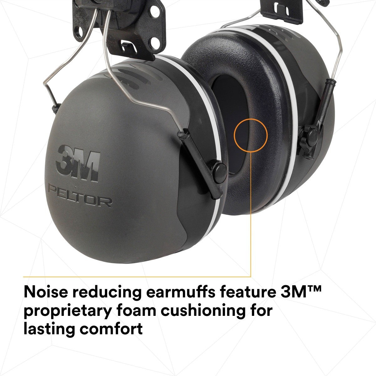 3M X5P3E PELTOR Hard Hat Attached Earmuffs, NRR 31 dB, Black (7100315223) - 4