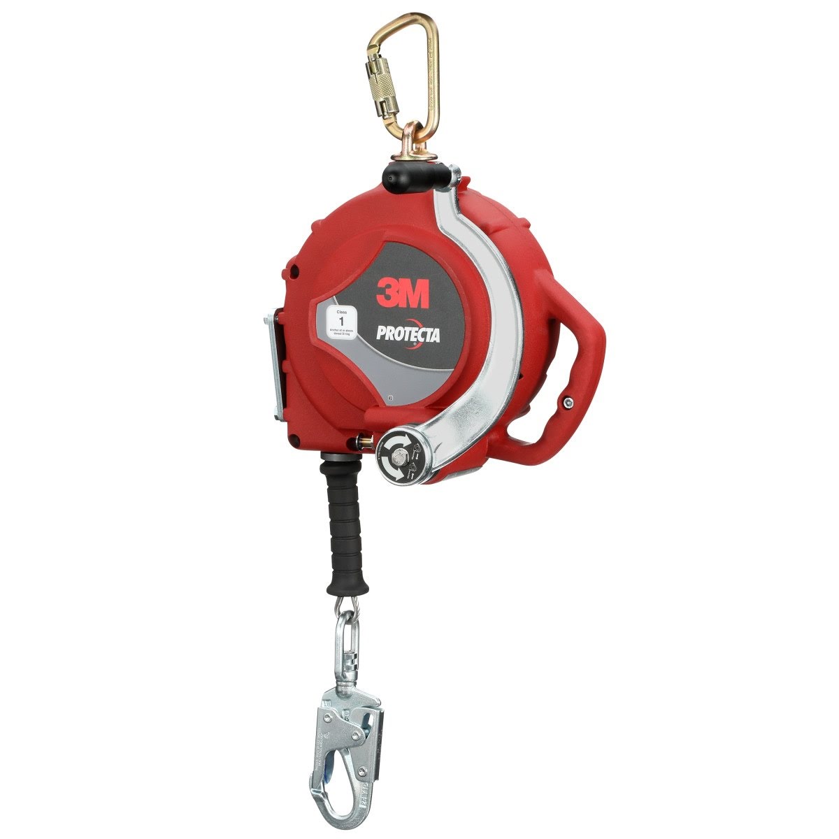 3M 3590053 PROTECTA 3-Way Retrieval Self-Retracting Lifeline with Bracket, Stainless Steel Cable, Steel Swivel Snap Hook, 50 ft, Class 1, ANSI (7100318447) - 3