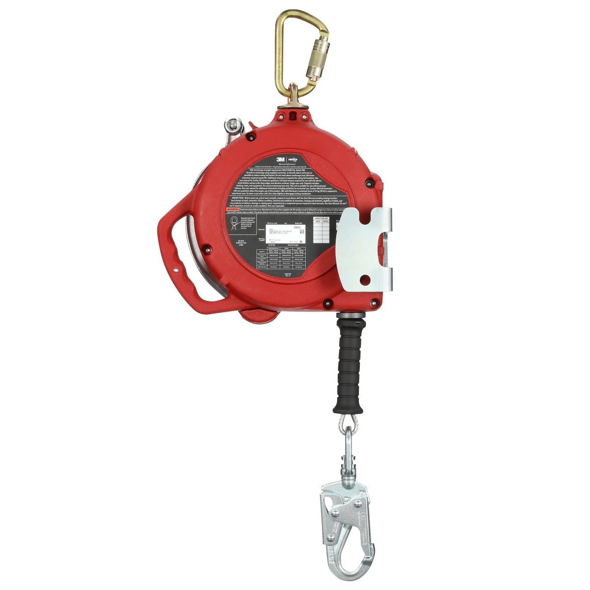 3M 3590053 PROTECTA 3-Way Retrieval Self-Retracting Lifeline with Bracket, Stainless Steel Cable, Steel Swivel Snap Hook, 50 ft, Class 1, ANSI (7100318447) - 4