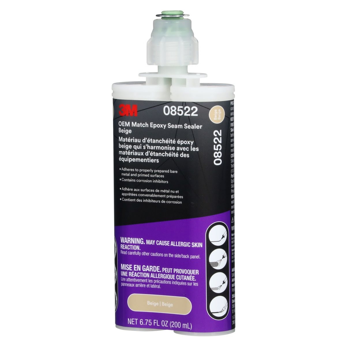 3M OEM Match Epoxy Seam Sealer Two Part Epoxy Beige 200 ml Cartridge (08522) (7100318557) - (6Pack) - 2