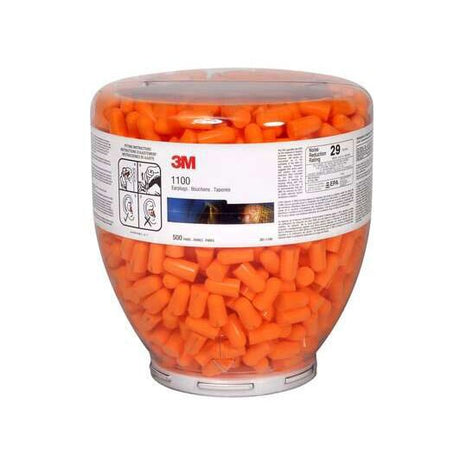 3M 391-1100 One Touch 1100 Earplugs Refill, Uncorded, NRR 29dB, Disposable (7000128165)(500 EA/Bottle)