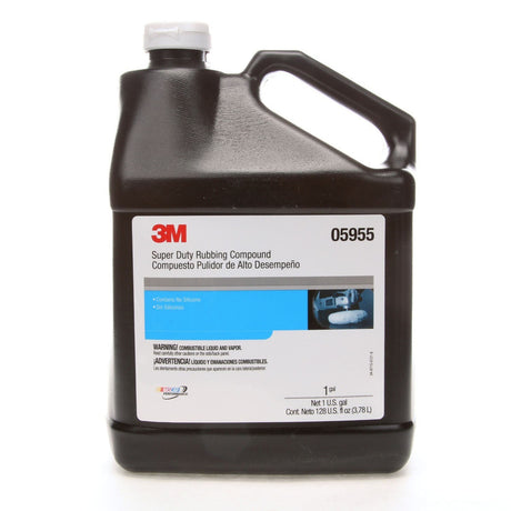 3M Super Duty Rubbing Compound 05955, Liquid, Tan, 1 gal (10.6 lb), Removes Oxidation, No Waxes or Silicones (00595) (7000000341)  - (4Pack)
