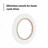 3M 06800 Smooth Transition Tape, Center Adhesive, Transparent, 1/4 in x 30 ft (7000000459) (60 Pack) - 10