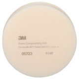 3M 05723 Hookit Foam Compounding Pad, Single Sided, Flat Back, Hook and Loop, White, 8 in (203.2 mm) (7000000485) (24 Pack) - 3