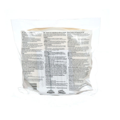 3M 05723 Hookit Foam Compounding Pad, Single Sided, Flat Back, Hook and Loop, White, 8 in (203.2 mm) (7000000485) (24 Pack) - 8