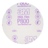 3M 00954 Hookit Finishing Film Abrasive Disc 260L, 5 in, P800 (7000000565) (100 Pack)