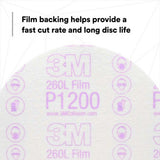 3M 00968 Hookit Finishing Film Abrasive Disc 260L, 6 in (7000000567) (100 Pack) - 6