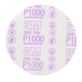 3M 260L 00969 Hookit Finishing Film Abrasive Disc, P1000, 6 in, Clear Coat Sanding, Paint Finishing, Defect Removal (7000000568) (400 Pack)
