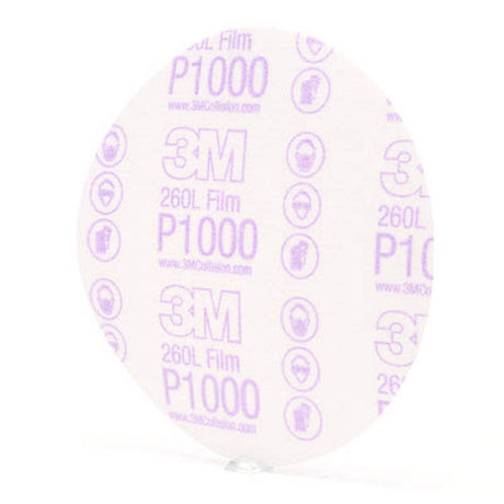 3M 260L 00969 Hookit Finishing Film Abrasive Disc, P1000, 6 in, Clear Coat Sanding, Paint Finishing, Defect Removal (7000000568) (400 Pack) - 3