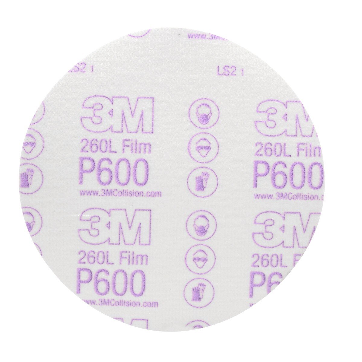 3M 260L 00971 Hookit Finishing Film Abrasive Disc, P600, Aluminum Oxide, Polyester Film Backing, White, 6 in (7000000570) (400 Pack)