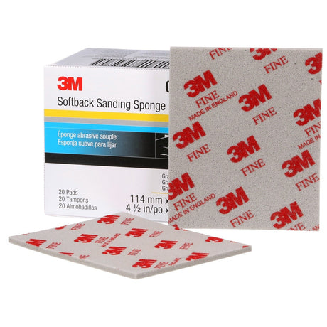 3M 02604 2604 Softback Sanding Sponge, Fine, Gray, 4-1/2 in x 5-1/2 in (7000000589) (120 Pack)