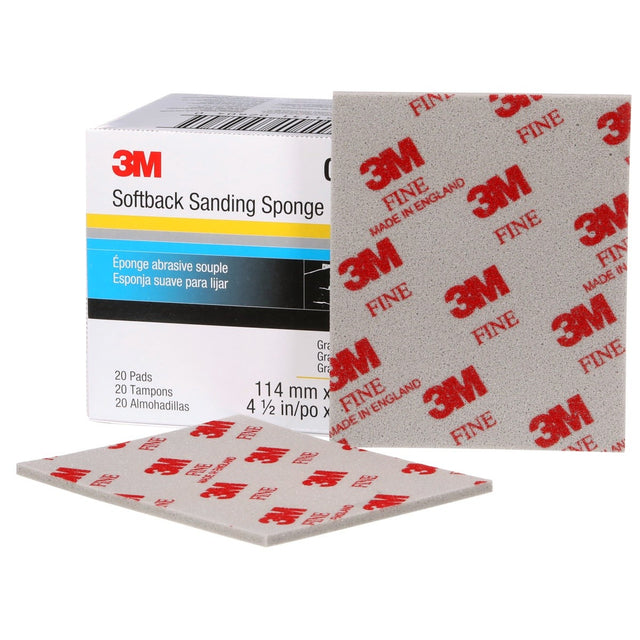3M 02604 2604 Softback Sanding Sponge, Fine, Gray, 4-1/2 in x 5-1/2 in (7000000589) (120 Pack)