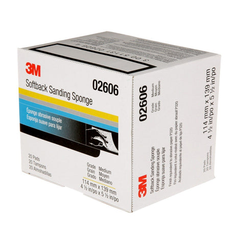 3M 02606 2606 Softback Sanding Sponge, Medium, Gray, 4 1/2 in x 5 1/2 in for Hand Sanding Wet or Dry (7000000590) (120 Pack) - 5
