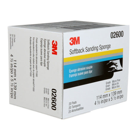 3M 2600 Softback Sanding Sponge, Microfine Grit, Gray, 4-1/2 in x 5-1/2 in (7000000591) (120 Pack) - 6